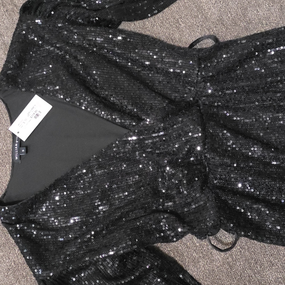Black Sequin Mini Dress - Picture 4 of 6